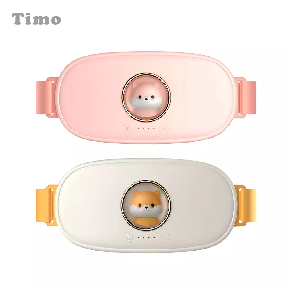 Timo太空萌犬按摩暖宮腰帶-白/粉