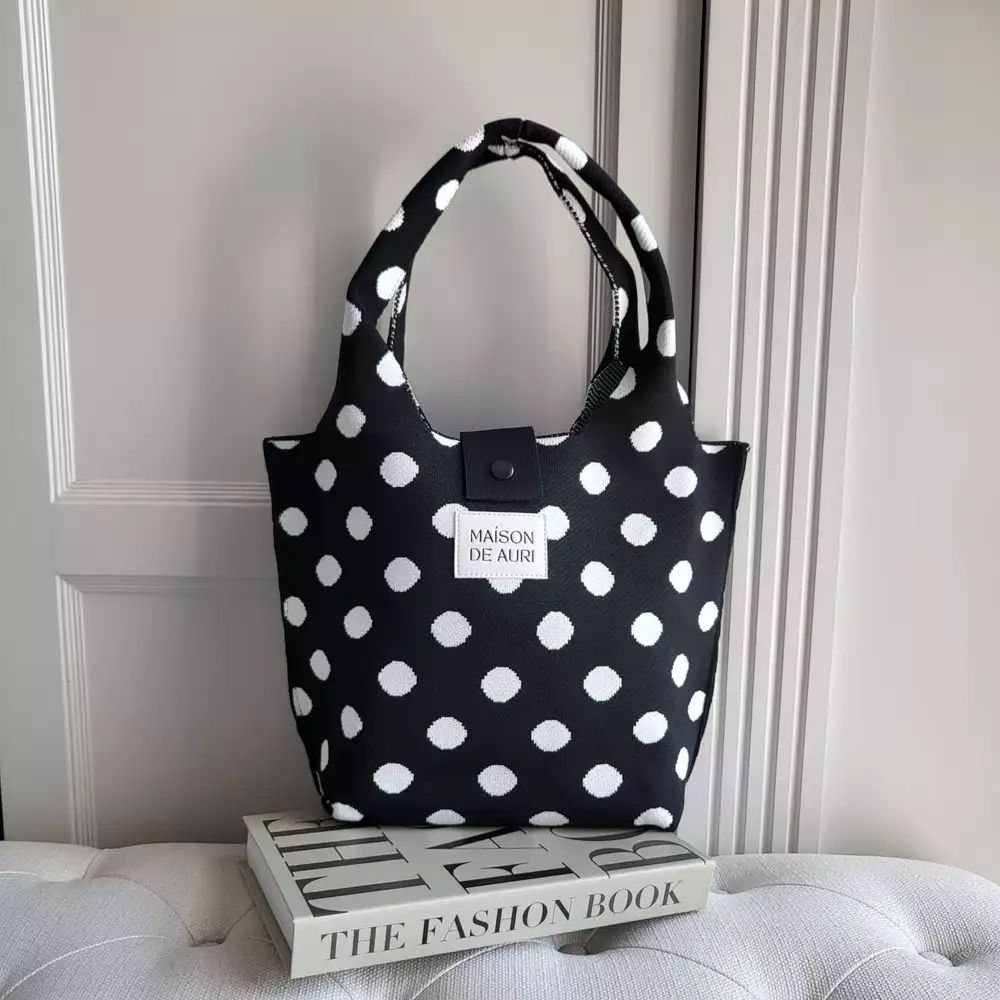 【Maison De Auri】厚針織 口袋包 - Poche Sake 黑眼豆豆